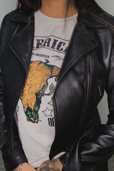 Imagem de Jaqueta Biker Couro Premium Black