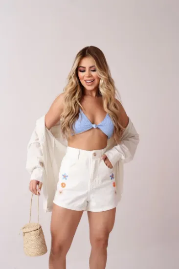 Imagem de SHORTS JEANS BORDADO